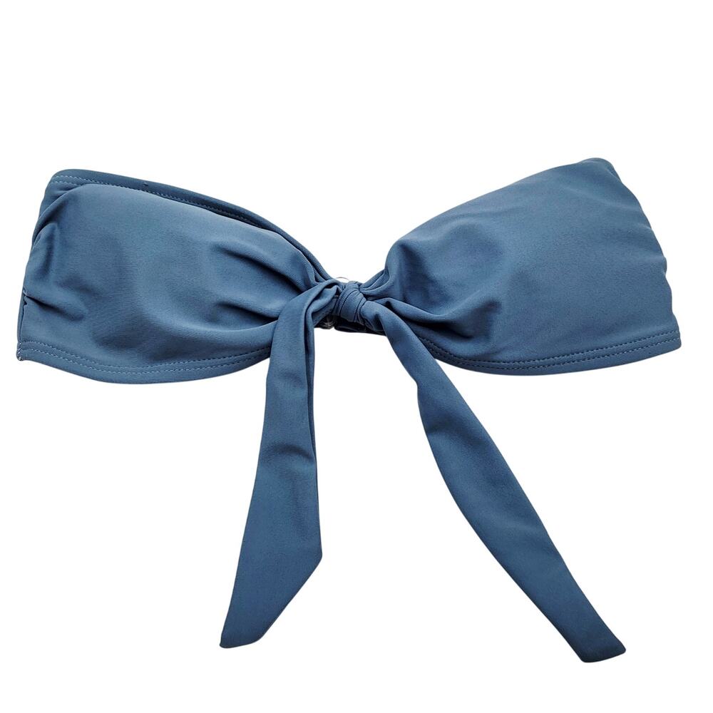 Nasty Gal Collection Tie-front Padded Blue Bikini Top Women's Size 4 Swimwear